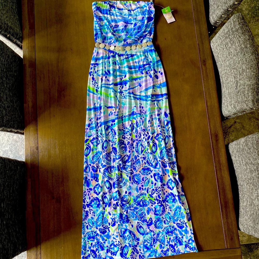 Gorgeous Lilly Pulitzer Mika strapless maxi dress